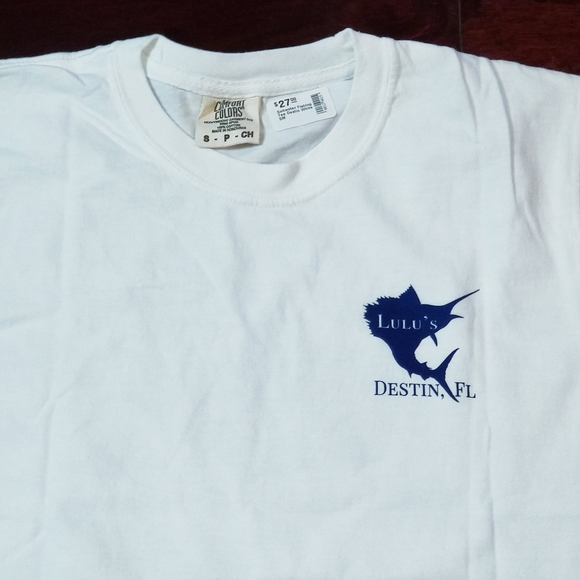 Lucy Buffett's Lulu's Destin Florida Saltwater Game Fishing T-Shirt Adult Small - Picture 3 of 4